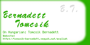 bernadett tomcsik business card